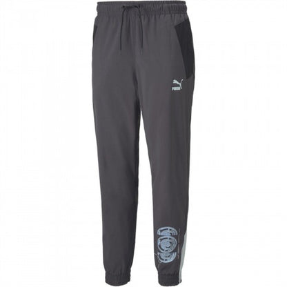 Front - Manchester City FC Mens Puma Slim Tracksuit Bottoms