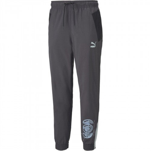 Front - Manchester City FC Mens Puma Slim Tracksuit Bottoms
