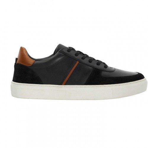Front - Dune London Mens Theron Leather Trainers