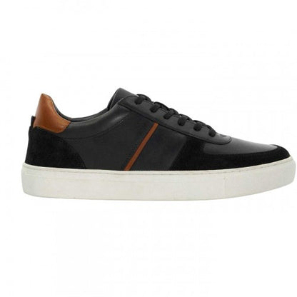Front - Dune London Mens Theron Leather Trainers