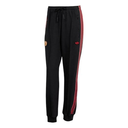 Front - Adidas Womens/Ladies Terrace Icons Manchester United FC Tracksuit Bottoms