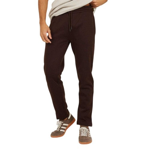Front - Brave Soul Mens Fleece Open Hem Straight Leg Jogging Bottoms