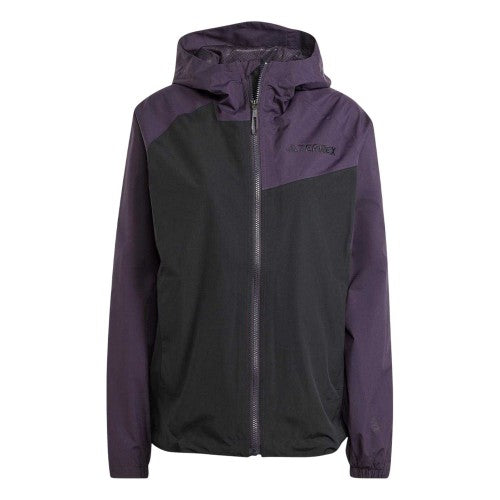 Front - Adidas Womens/Ladies Terrex Colour Block Water Repellent Raincoat