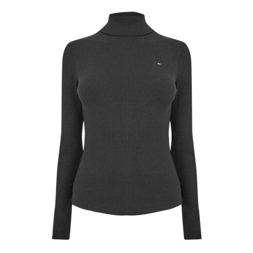 Front - Tommy Hilfiger Womens/Ladies Roll Neck Slim Long-Sleeved Top