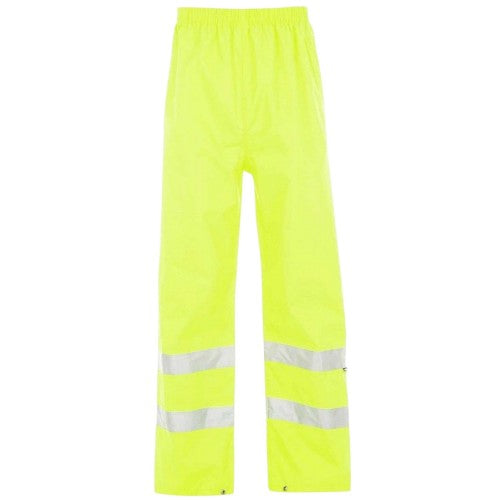 Front - Dunlop Mens Hi-Vis Waterproof Trousers