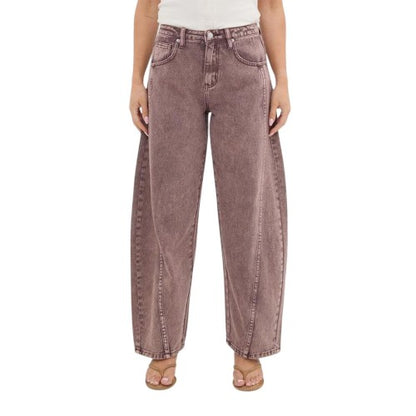 Front - I Saw It First Womens/Ladies Barrel Barrel Jeans