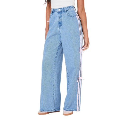 Front - I Saw It First Womens/Ladies Bow Jeans