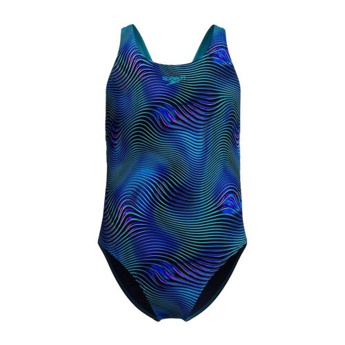 Front - Speedo Girls Printed One Piece Swimsuit