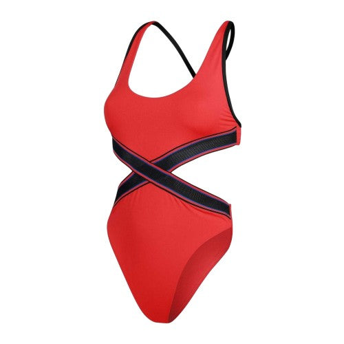 Front - Speedo Womens/Ladies Cut Out One Piece Swimsuit