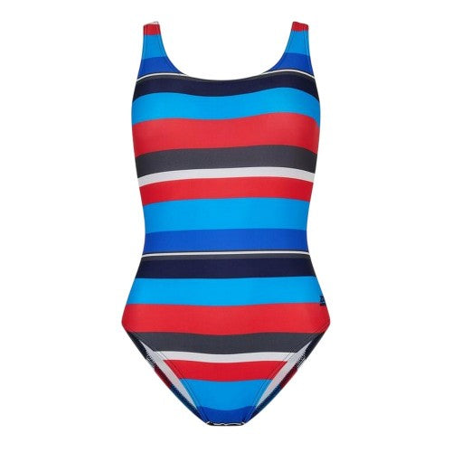 Front - Zoggs Womens/Ladies Stripe Scoopback One Piece Swimsuit