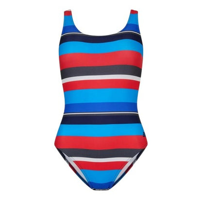 Front - Zoggs Womens/Ladies Stripe Scoopback One Piece Swimsuit