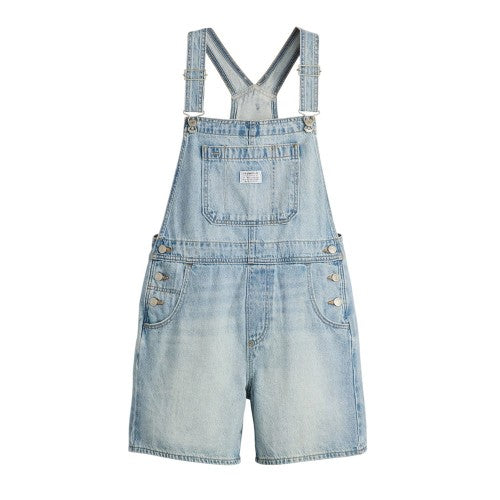 Front - Levis Womens/Ladies Denim Short Relaxed Fit Dungarees