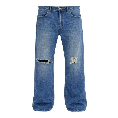 Front - Firetrap Mens Denim Ripped Jeans