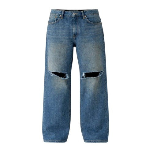 Front - Firetrap Mens Denim Ripped Straight Jeans