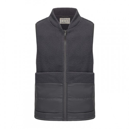 Front - SoulCal Mens Quilted Fleece Mock Neck Gilet