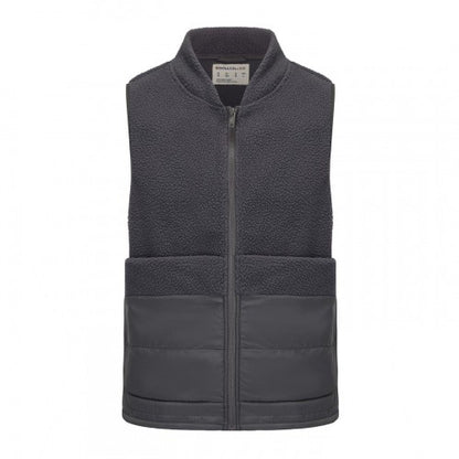 Front - SoulCal Mens Quilted Fleece Mock Neck Gilet