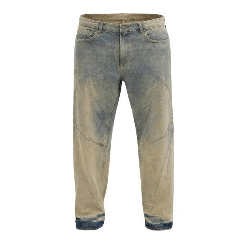 Front - Firetrap Mens Disrip Denim Straight Jeans