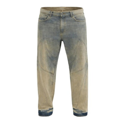 Front - Firetrap Mens Disrip Denim Straight Jeans