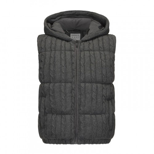 Front - SoulCal Mens Cable Knit Hooded Gilet
