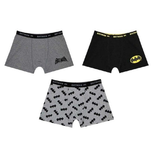 Front - Batman Boys Cotton Boxer Shorts (Pack of 3)