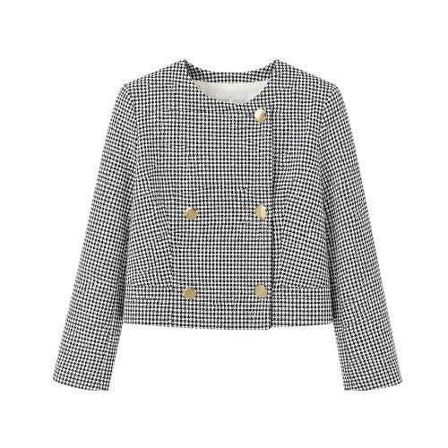 Front - AX Paris Womens/Ladies Houndstooth Double-Breasted Tailored Jacket
