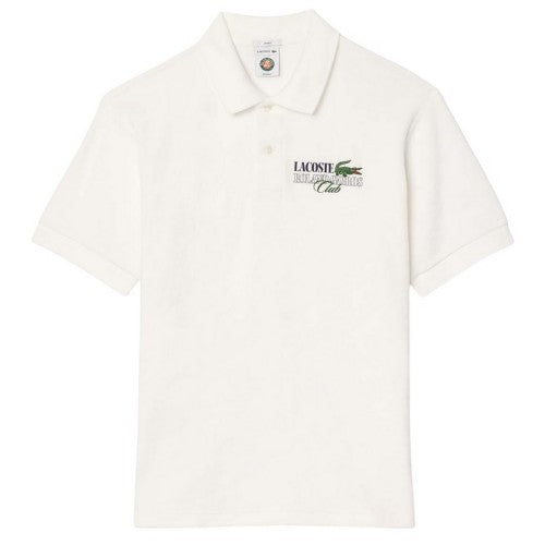 Front - Lacoste Mens Roland Garros Edition Terrycloth Relaxed Fit Polo Shirt