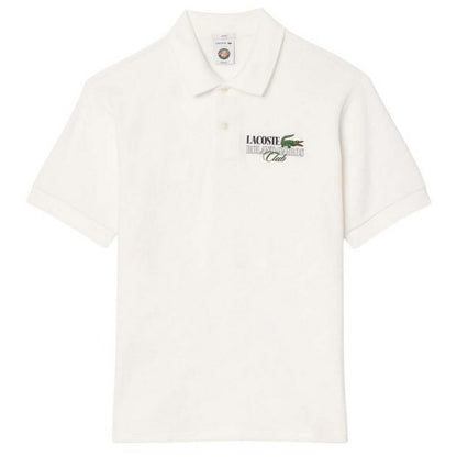 Front - Lacoste Mens Roland Garros Edition Terrycloth Relaxed Fit Polo Shirt