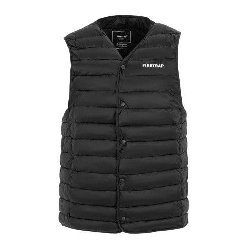 Front - Firetrap Mens Logo Quilted Gilet