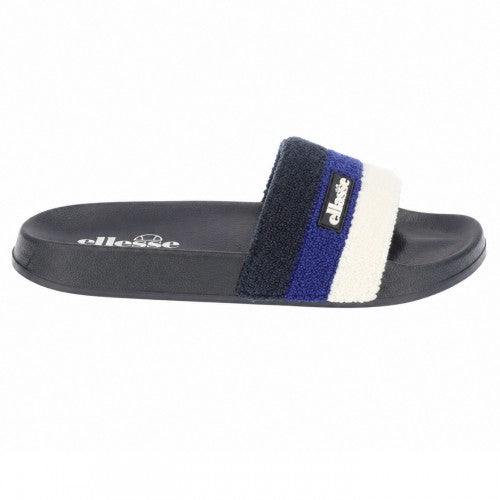 Front - Ellesse Mens Triple Stripe Terrycloth Open Toe Slides