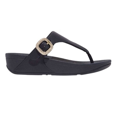 Front - FitFlop Womens/Ladies Lulu Embellished Leather Wedge Sandals