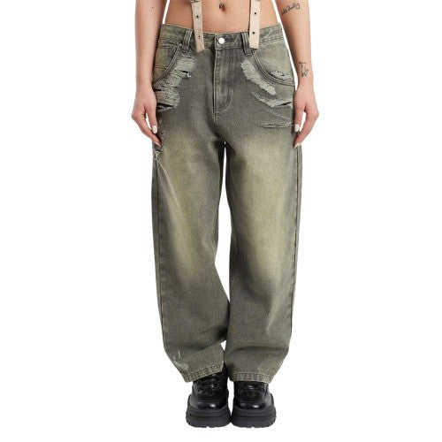 Front - The Ragged Priest Womens/Ladies Crescent Denim Wide Leg Jeans