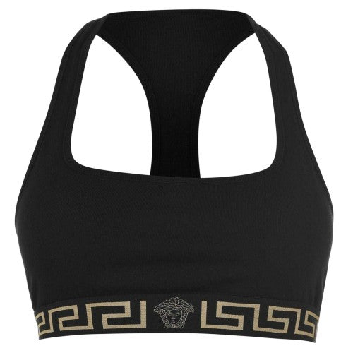 Front - Versace Womens/Ladies Greek Key Sports Bra