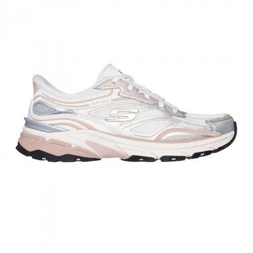 Front - Skechers Womens/Ladies Stamina Metallic Detail Leather Trainers