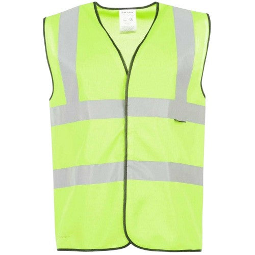 Front - Dunlop Mens Polyester High-Vis Safety Hi-Vis Vest