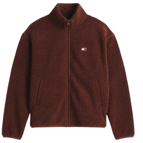 Front - Tommy Jeans Mens Teddy Fleece Regular Fleece Jacket