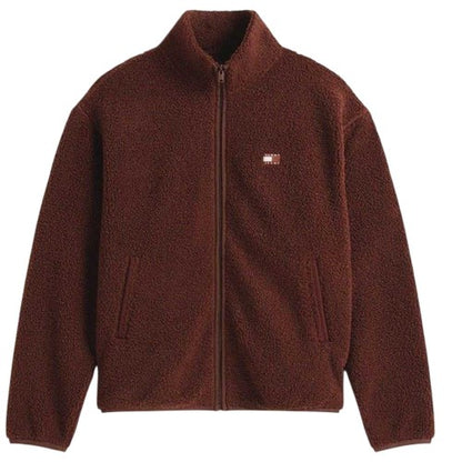 Front - Tommy Jeans Mens Teddy Fleece Regular Fleece Jacket