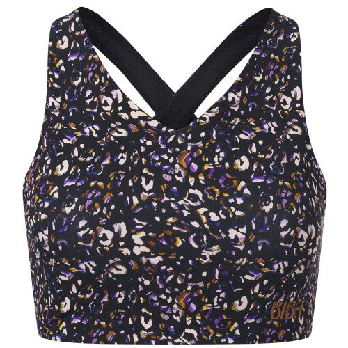 Front - Biba Womens/Ladies Move Leopard Print V Neck Sports Bra
