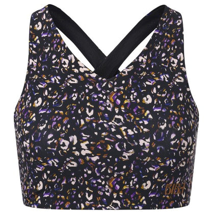 Front - Biba Womens/Ladies Move Leopard Print V Neck Sports Bra