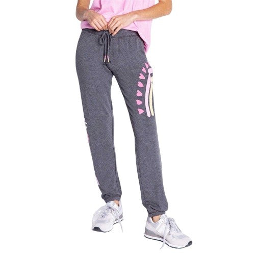 Front - PJ Salvage Womens/Ladies Rainbow Heart Jogging Bottoms