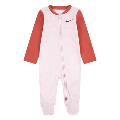 Front - Nike Baby Girls Full Foot Long-Sleeved Sleepsuit