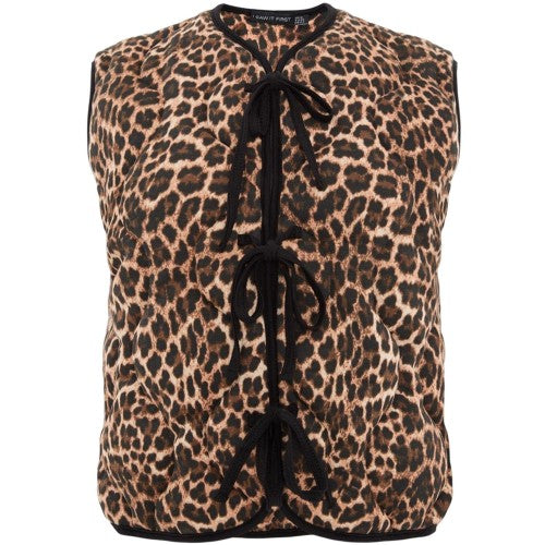 Front - I Saw It First Womens/Ladies Leopard Print Lace Up Gilet