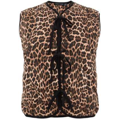 Front - I Saw It First Womens/Ladies Leopard Print Lace Up Gilet