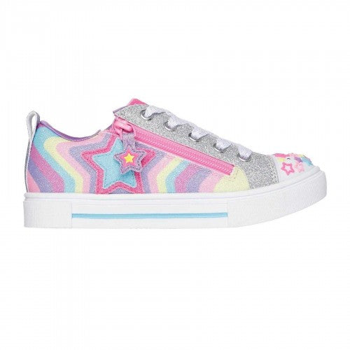 Front - Skechers Childrens/Kids Twinkle Sparks Graphic Print Low Flat Trainers