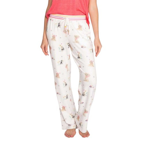 Front - PJ Salvage Womens/Ladies Dog Print Lounge Pants