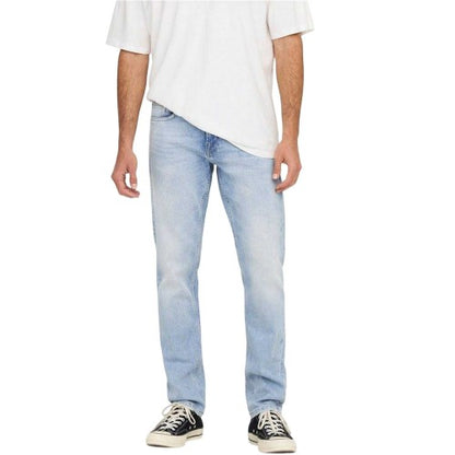 Front - Only and Sons Mens Tai Logo Tapered Jeans