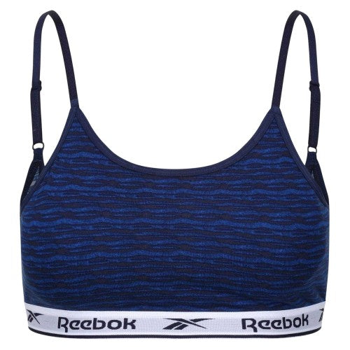 Front - Reebok Womens/Ladies Berry Zebra Print Bralette