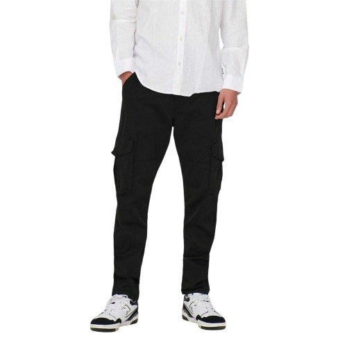 Front - Only Mens Dean Regular Cargo Trousers