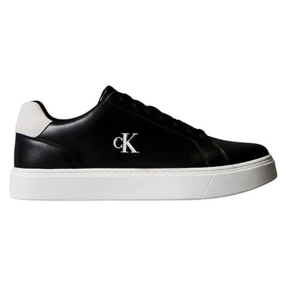 Front - Calvin Klein Mens Classic Logo Leather Flat Trainers