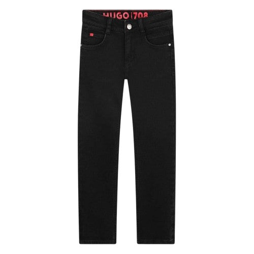 Front - Hugo Childrens/Kids Denim 5 Pockets Straight Leg Jeans