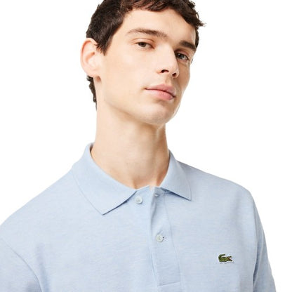 Front - Lacoste Mens Heathered Cotton Pique Polo Shirt